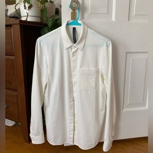 Men’s Lululemon Commission Long-Sleeve Shirt. White.